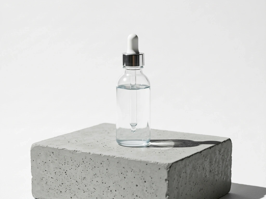Advanced skincare serum on architectural concrete